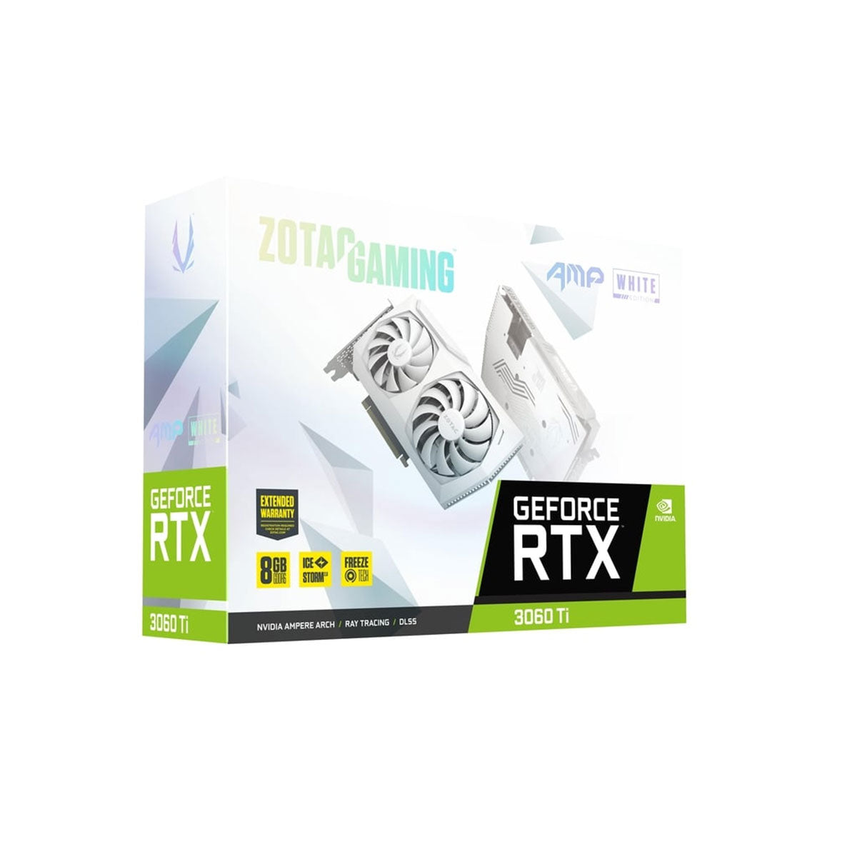 Zotac Gaming GeForce RTX 3060 Ti AMP LHR 8GB GDDR6 Graphics Card (White) (ZT-A30610F-10PLHR)