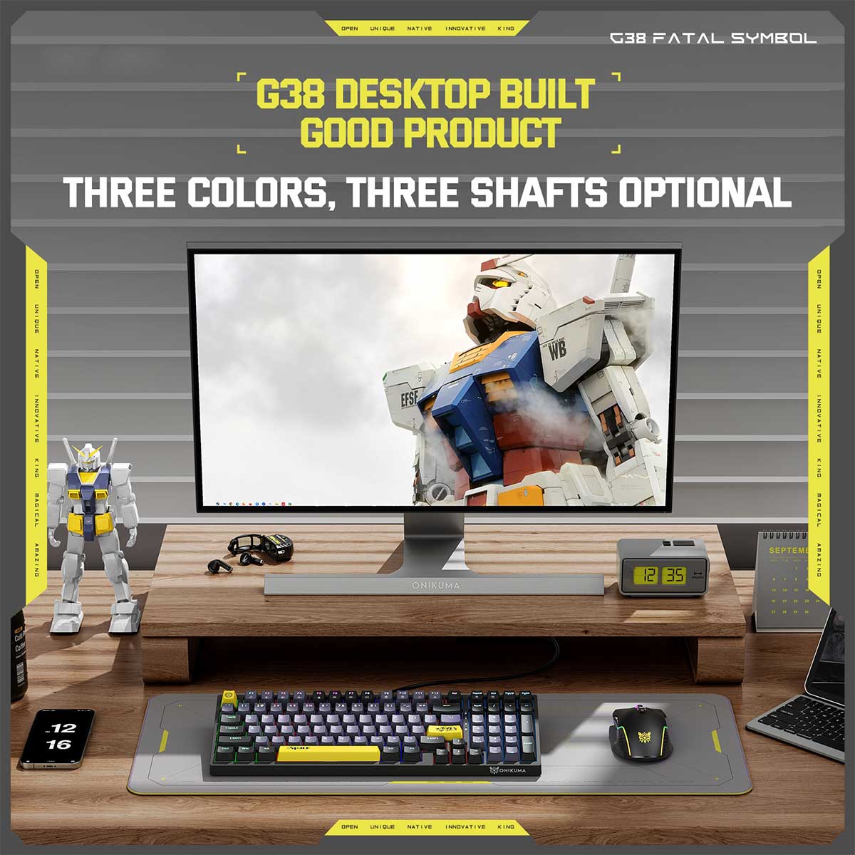 Onikuma G38 98 Keys RGB Wired Mechanical Keyboard