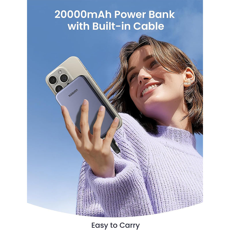 Ugreen Nexode 20000mAh 20W Power Bank with Built-in USB-C Cable (PB505/45762)