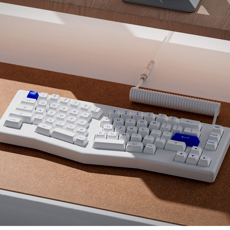 Akko ACR Pro Alice Plus Spray Painted Acrylic White Pre-Assembled Version RGB Mechanical Keyboard Hot-Swappable Gasket Mount (Akko Crystal Switches)