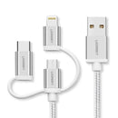 UGreen 3-IN-1 USB 2.0 A Universal Cable - 1.5M (Silver) (CD221/50203)