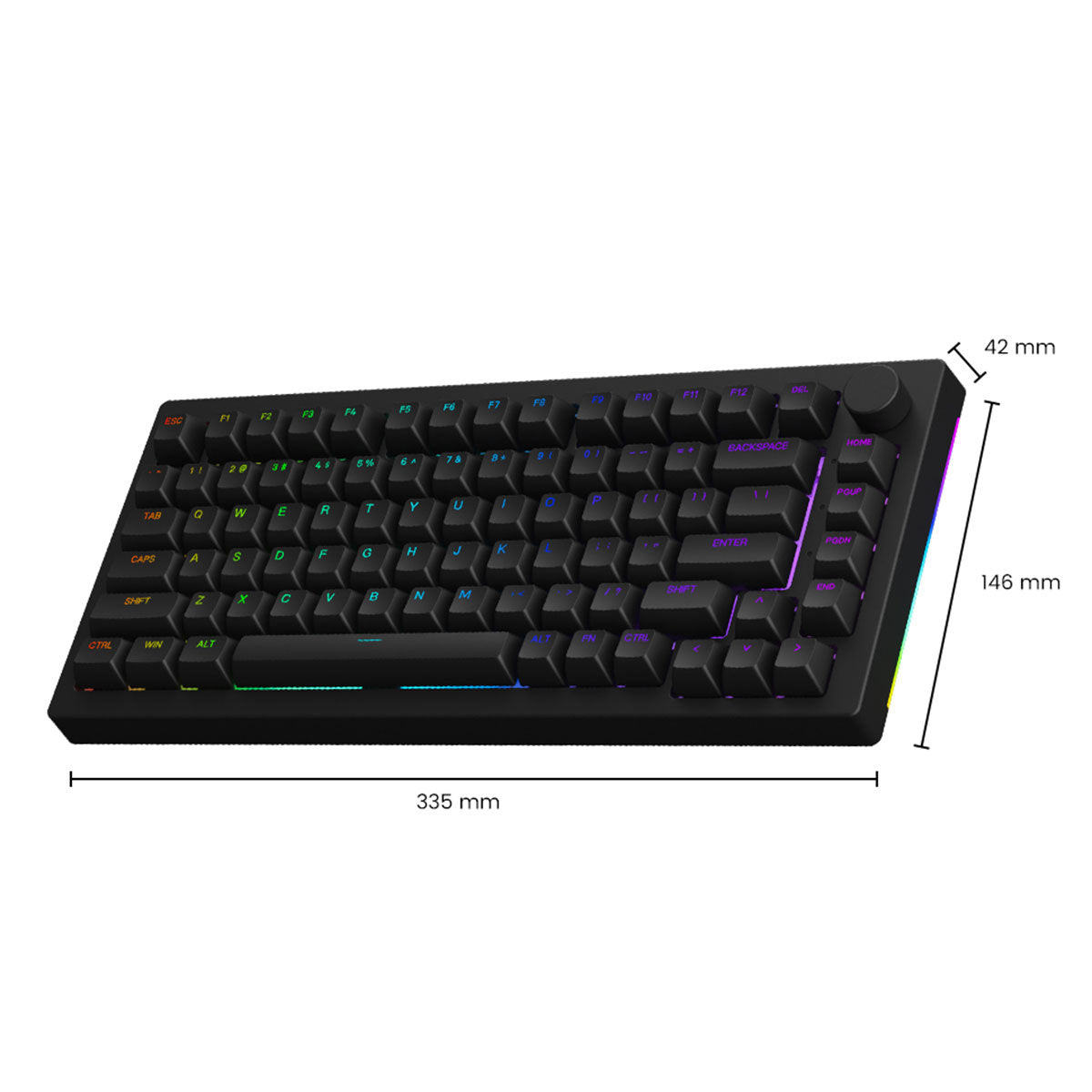 Akko Black 5075B Plus Shine-Through Multi-Mode RGB Hot-Swappable Mechanical Keyboard (Akko V3 Cream Yellow Pro)