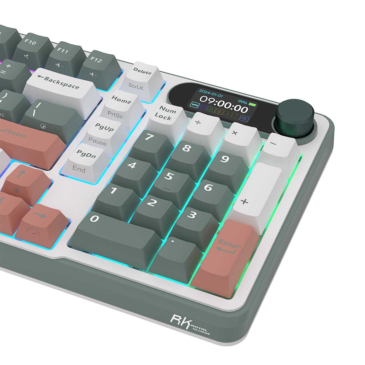 Royal Kludge RK-S98 Tri-Mode RGB 98 Keys Hot Swappable Mechanical Keyboard Camping
