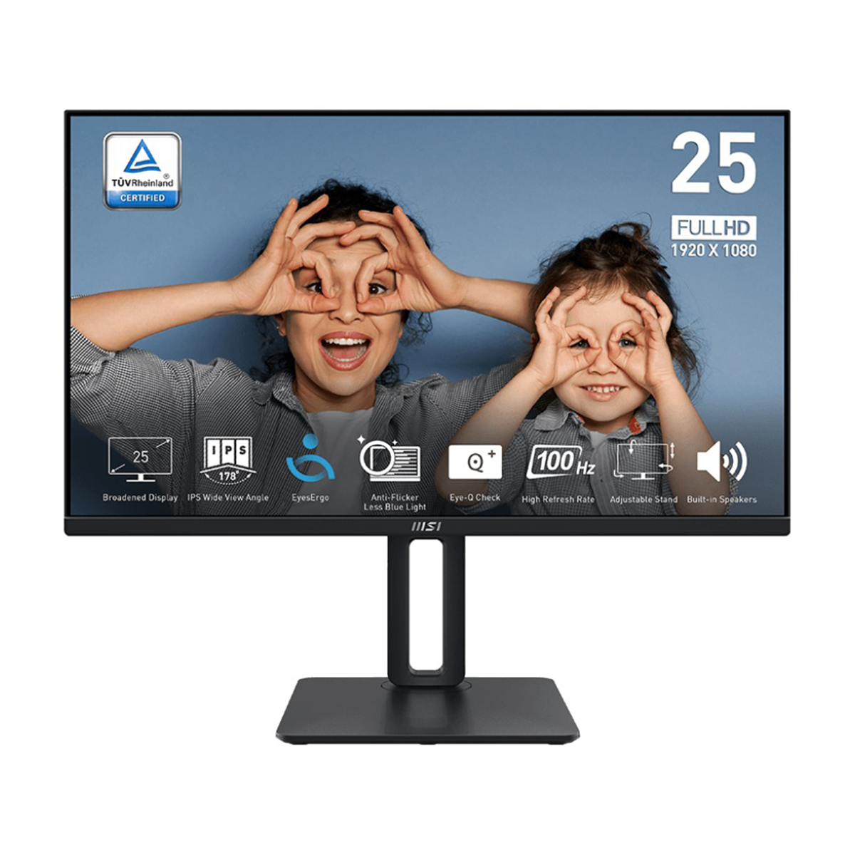 MSI Pro MP251P 24.5" FHD (1920x1080) 100Hz 1ms MPRT/ 4ms GTG IPS Business & Productivity Monitor with Height/ Tilt/ Swivel/ Pivot Adjustment