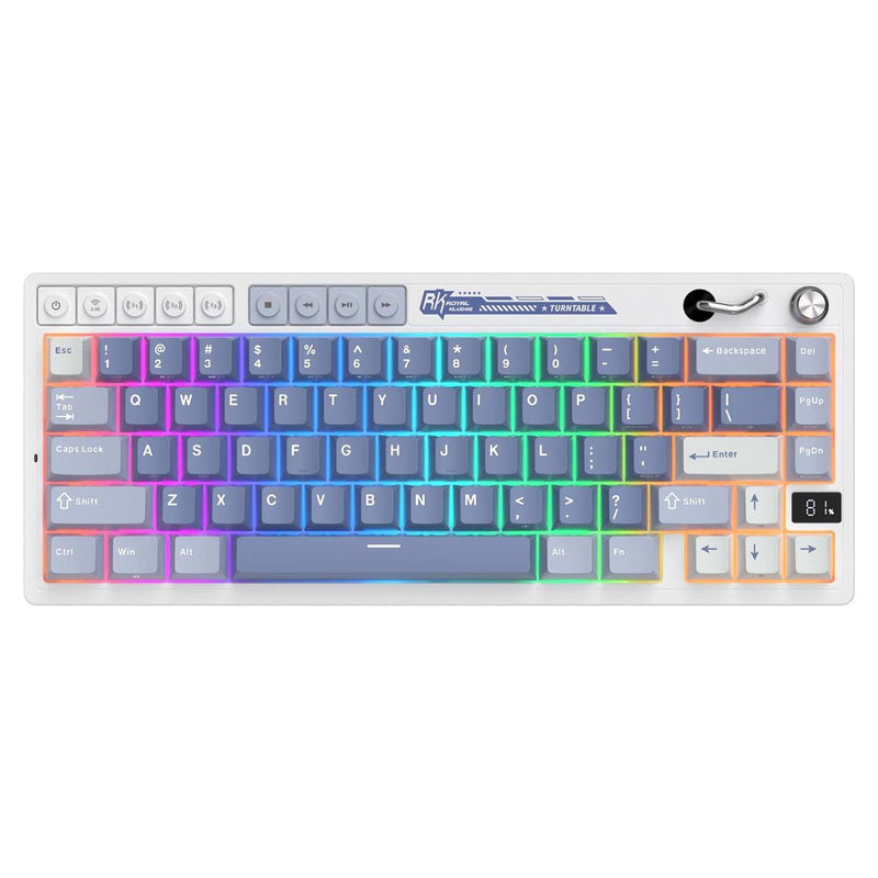 Royal Kludge RK M65 Tri-Mode RGB 66 Keys Hot-Swappable Mechanical Keyboard Ocean Blue