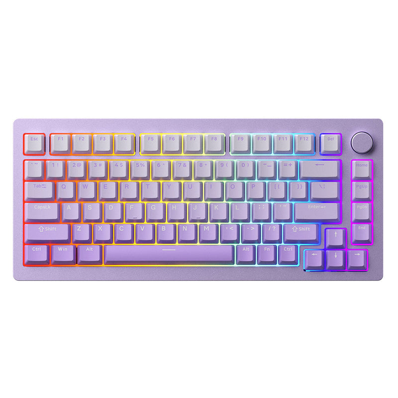 MonsGeek M1W V3 Aluminum Case Multi-Mode RGB Hot-Swappable Mechanical Keyboard (Purple)