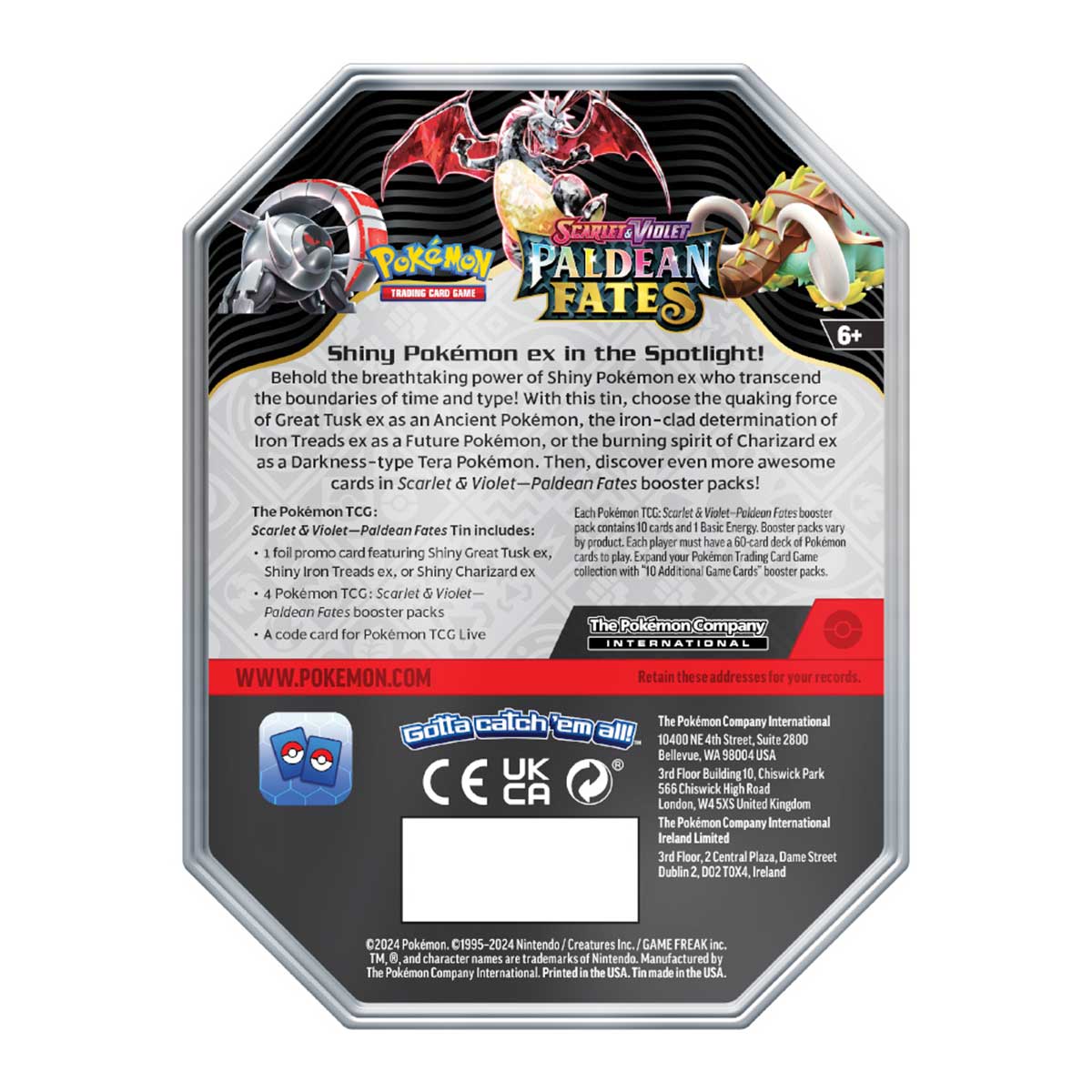 Pokemon TCG SV4.5 Scarlet & Violet Paldean Fates Tin (210-85620)
