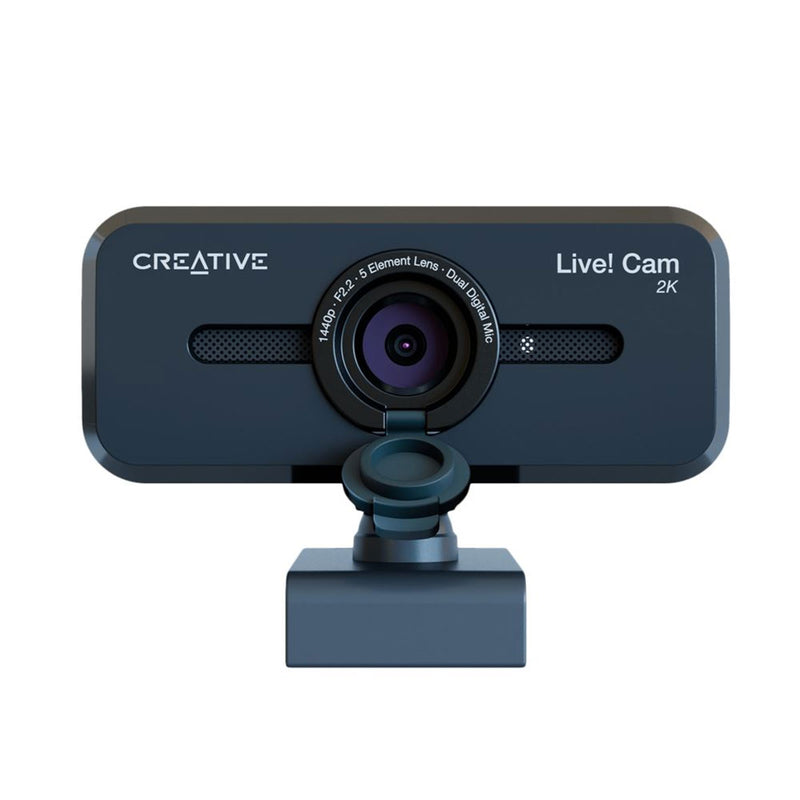 Creative Live Cam Sync 2K V3 QHD WebCam with Auto Mute & Noise Cancellation for Video Calls (Black)