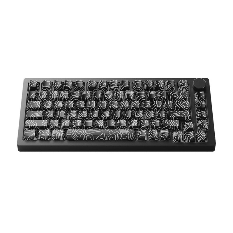 MonsGeek M1 V5 Contour Lines Aluminum Case Multi-Mode RGB Hot-Swappable Mechanical Keyboard (Black) (Akko V3 Piano Pro Switch)