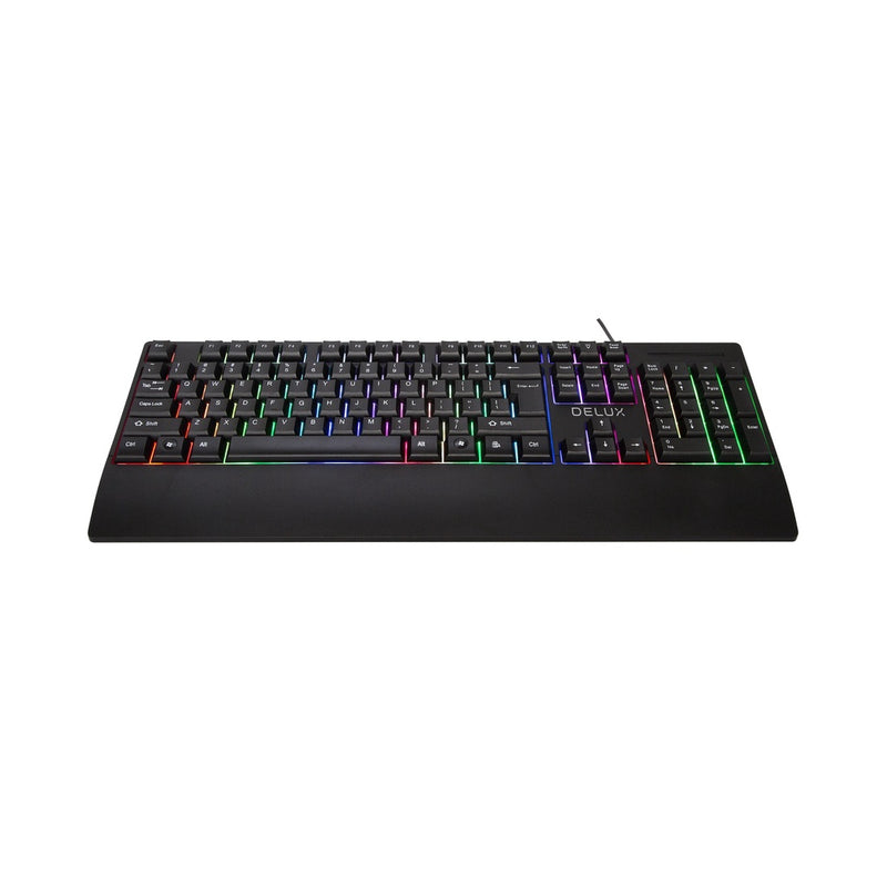 Delux K9852U 104-Keys Membrane Wired Gaming Keyboard