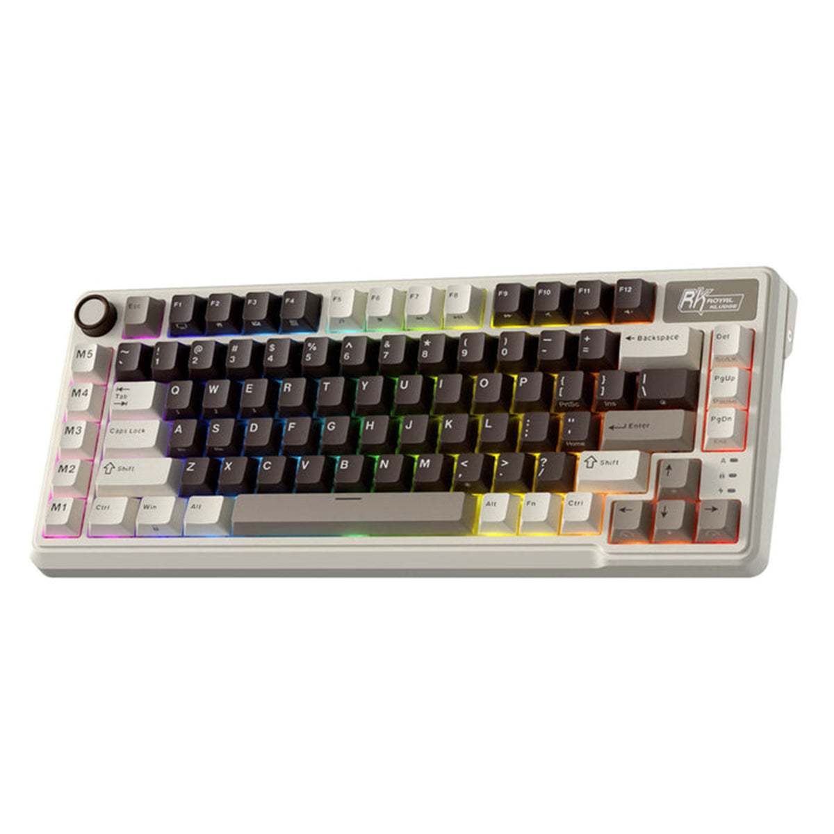Royal Kludge RK L75 Tri-Mode RGB 85 Keys Hot-Swappable Mechanical Keyboard Mocha Grey