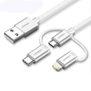 UGreen 3-IN-1 USB 2.0 A Universal Cable - 1.5M (Silver) (CD221/50203)