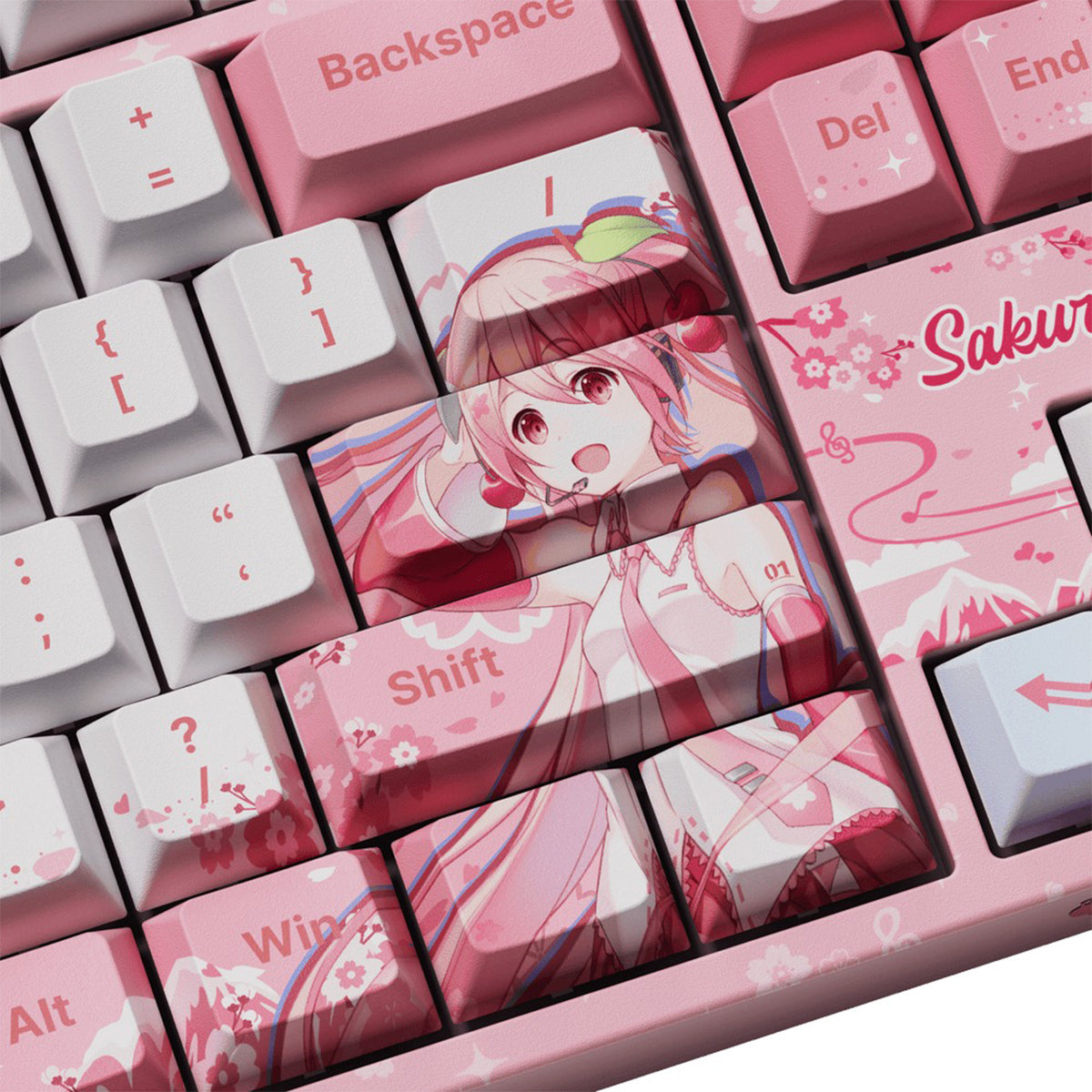 Akko Sakura Miku 5108B Plus Multi-Mode RGB Hot-Swappable Mechanical Keyboard (Akko V3 Piano Pro Switch)