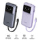 Ugreen Uno 10000mAh Quick Charging 30W Power Bank With Build-in USB-C Cable (Grey, Purple)