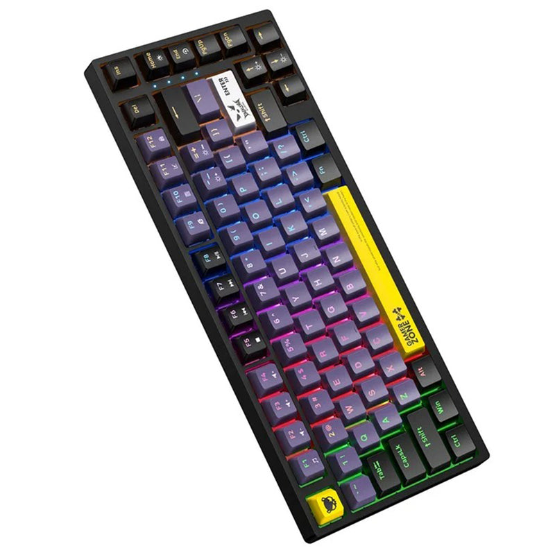 Onikuma G58 82-Key RGB Wired Hot-Swappable Mechanical Keyboard (Black, White) (Tea Axis Switch)