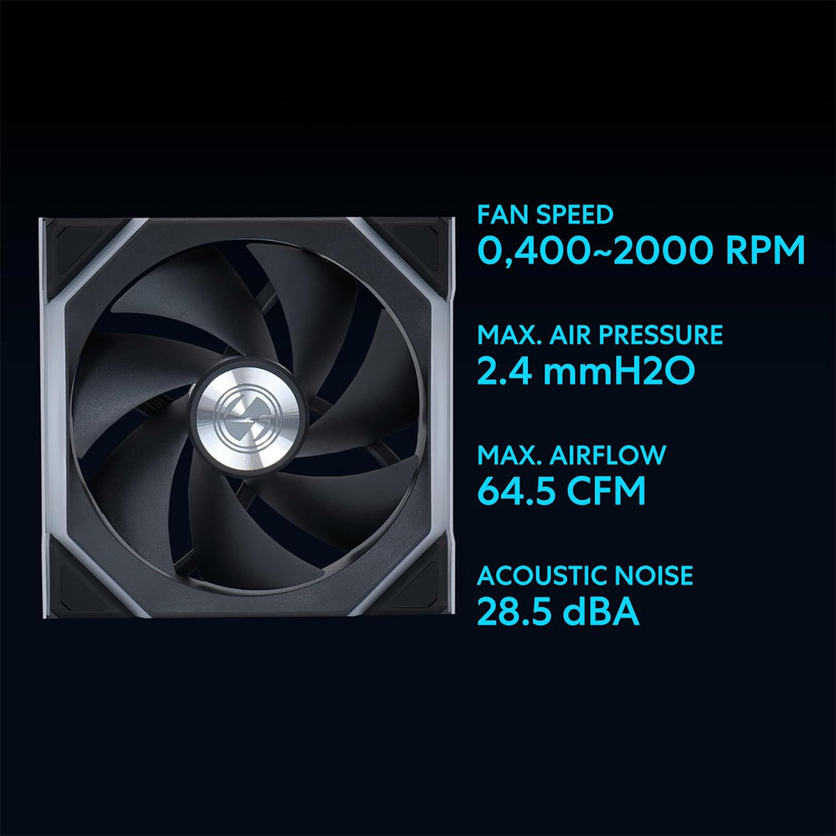 Lian Li Uni Fan SL Wireless 120 ARGB Reverse Blade - Single Pack (Black) (12RSL1W1B)
