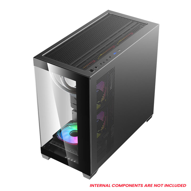 DarkFlash DS900M Luxury M-ATX Front & Side Glass Panel PC Case (Black)