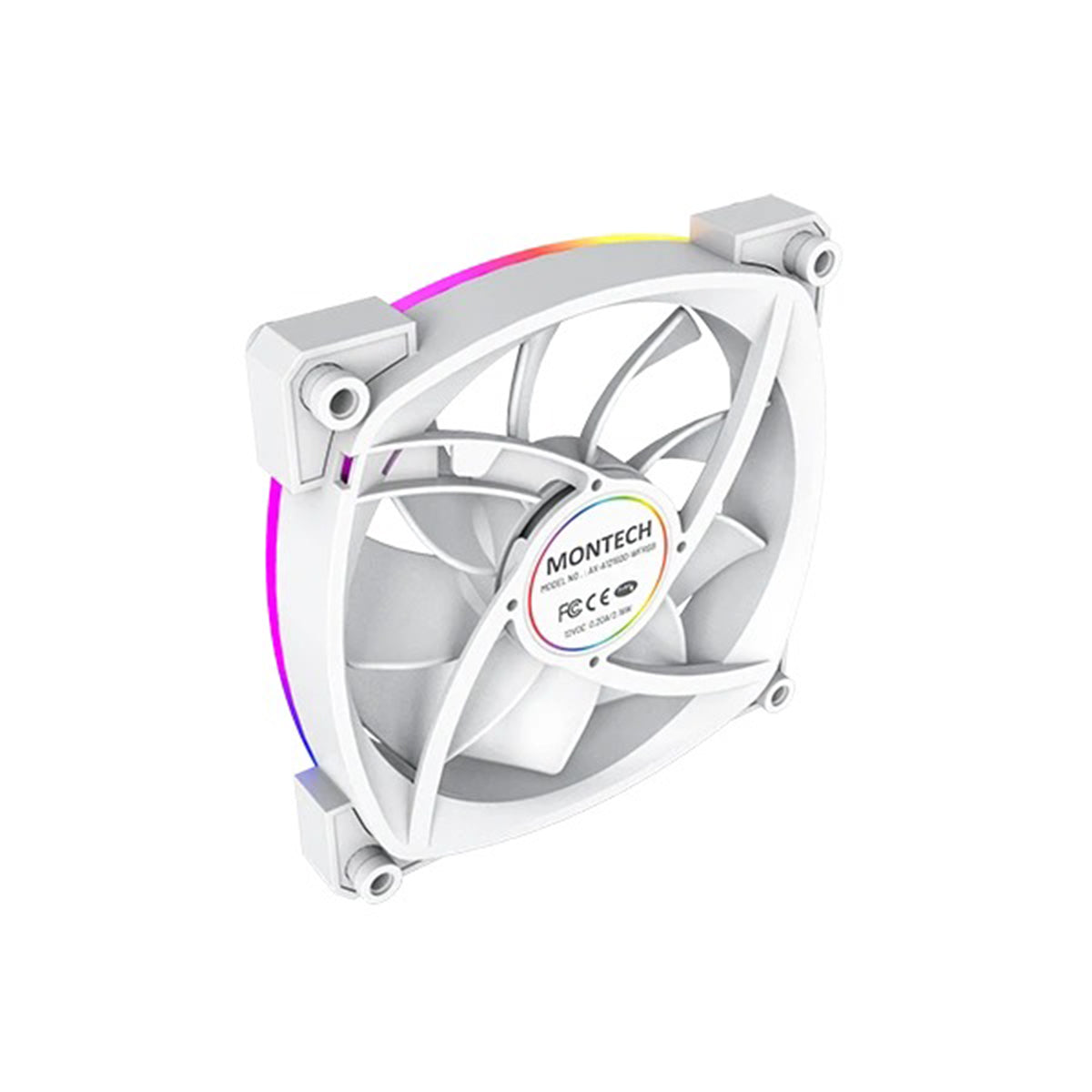 Montech AX120 PWM 120mm ARGB Reverse Single Fan Kit (Black, White)