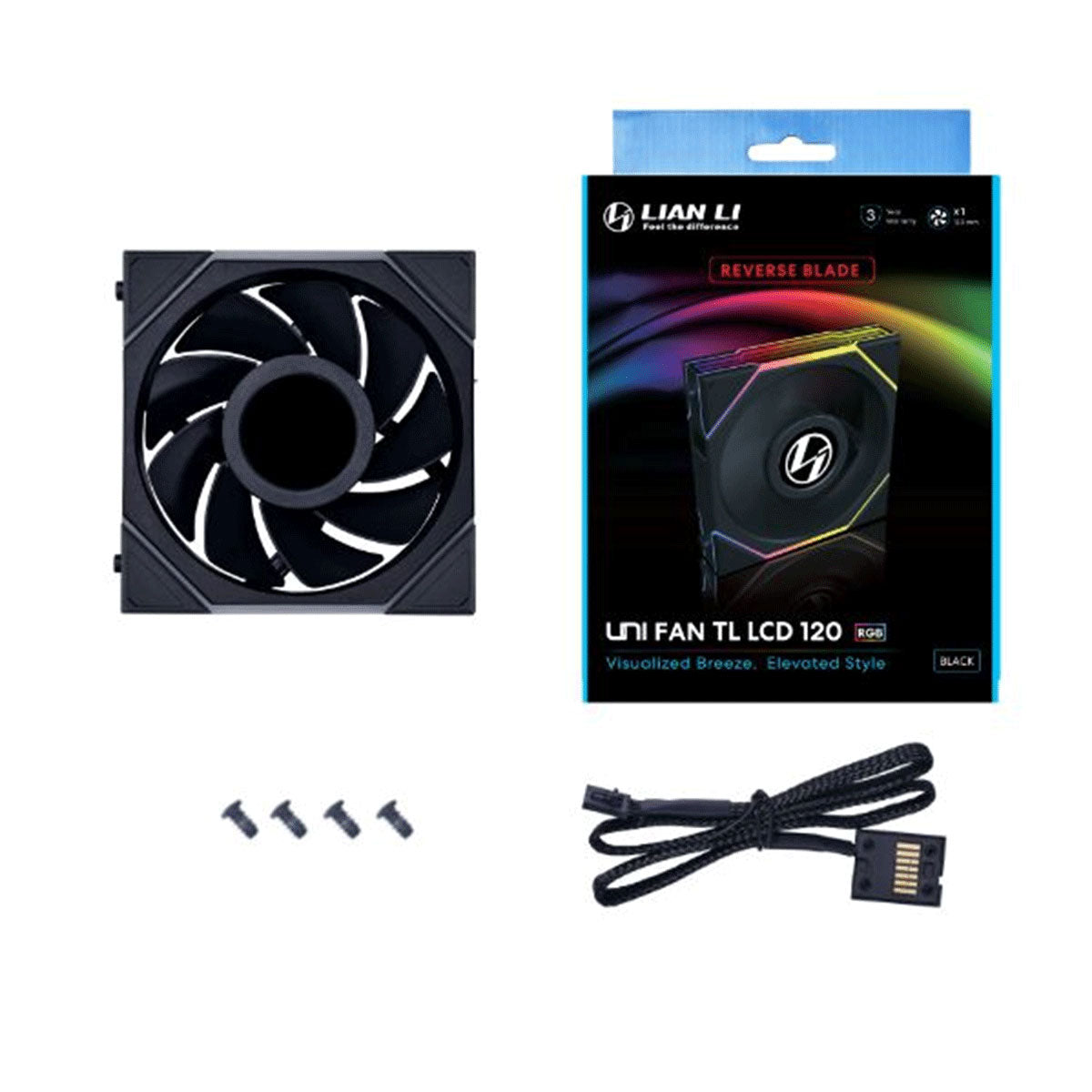 Lian Li Uni Fan TL LCD 120 RGB Reverse Blade 120MM Fan Single Pack
