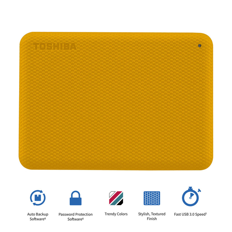 Toshiba Canvio Advance 2TB 2.5" USB 3.2 Portable External Hard Drive (Honey)