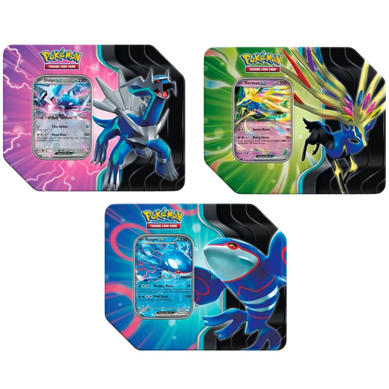 Pokemon Trading Card Game Azure Legends EX Tins 5 Booster Packs (Xerneas ex, Kyogre ex, Dialga ex)