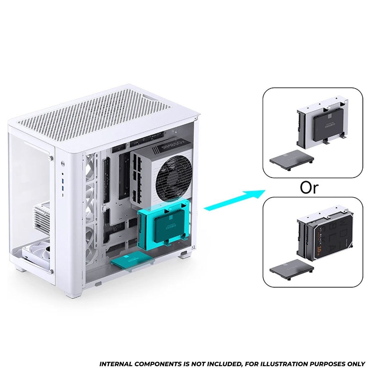 Jonsbo TK-3 ATX Separated Cabinet Computer Case (Black, White)