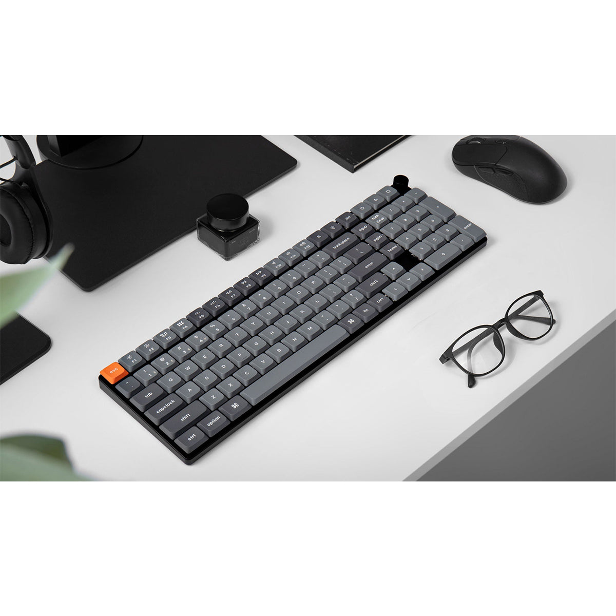 Keychron K17 Max QMK RGB Backlight Hot-Swappable Wireless Custom Mechanical Keyboard (Low Profile Gateron Mechanical Brown Switch/Red Switch) (K17M-H3, K17M-H1)