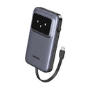 Ugreen Uno 10000mAh Quick Charging 30W Power Bank With Build-in USB-C Cable (Grey, Purple)