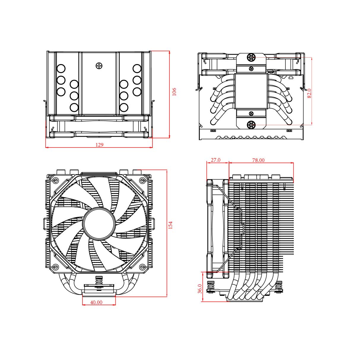 ID-Cooling SE-226-XT Black CPU Cooler With 120MM Fan