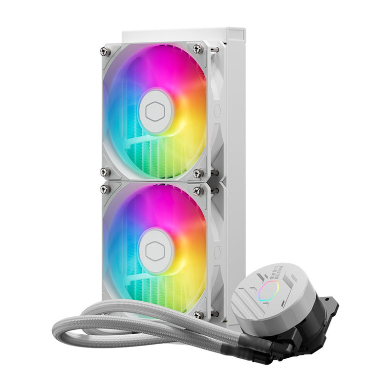 Cooler Master MasterLiquid 240L Core ARGB 240mm 2-Fan CPU Liquid Cooler (Black, White)