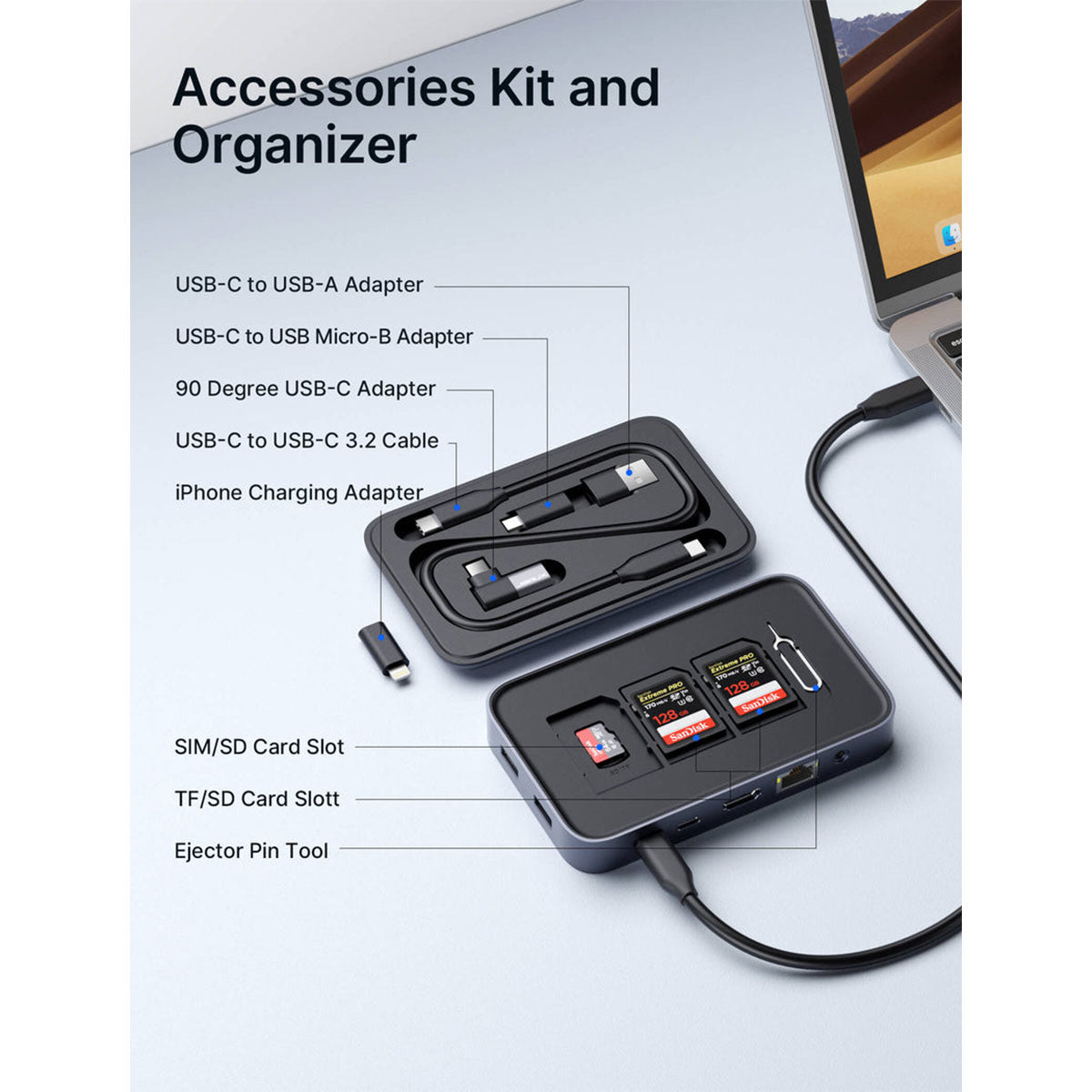JSAUX OmniCase 2 USB-C 10-in-1 Storage Docking Station (Grey) (MP03)