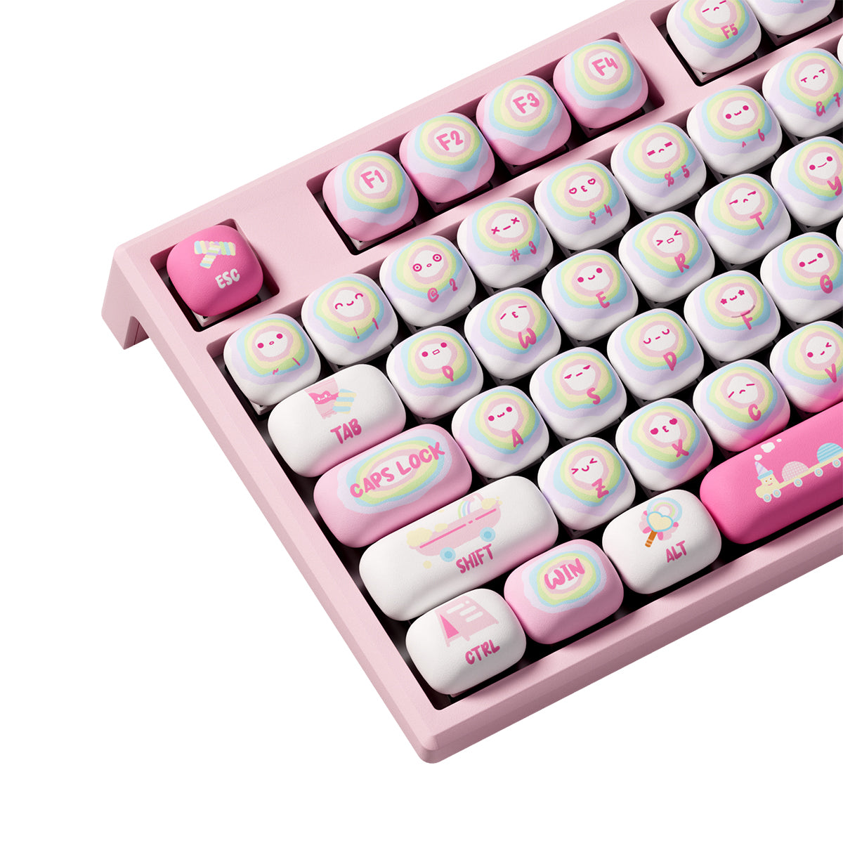 Akko x MonsGeek MG108B Rainbow Marshmallows Multi-Mode RGB Hot-Swappable Mechanical Keyboard (Akko V3 Piano Pro Switch)