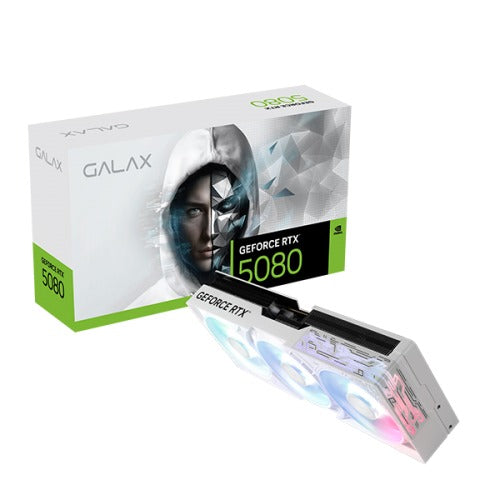 Galax RTX GeForce 5080 1-Click OC 16GB GDDR7 Graphics Card White (58NZN6MDBCWH)