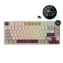 Royal Kludge RK N80 Tri-Mode RGB 80 Keys Hot Swappable Mechanical Keyboard Rosy Clouds (Red Switch, Brown Switch)