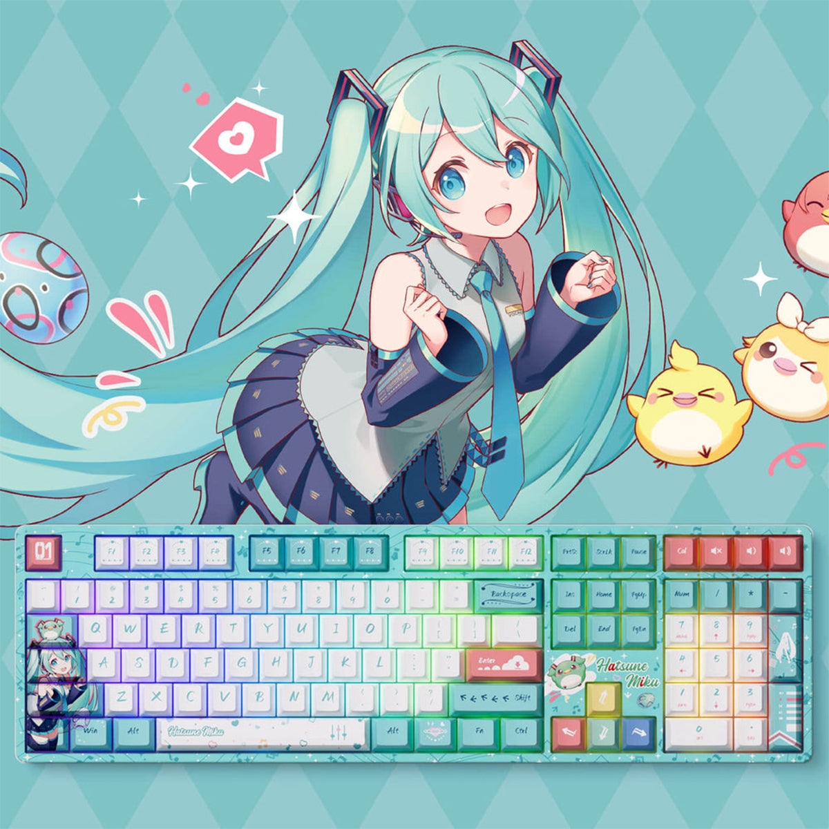 Akko Hatsune Miku 5108B Plus Multi-Mode RGB Hot-Swappable Mechanical Keyboard (Akko V3 Piano Pro Switch)