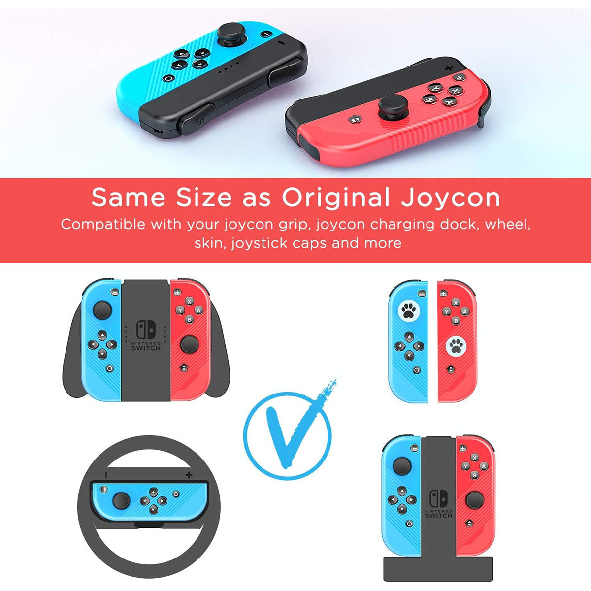 Dobe Joy-Pad (L) / (R) for Nintendo Switch / Nintendo Switch OLED (Blue/Red) TNS-19053