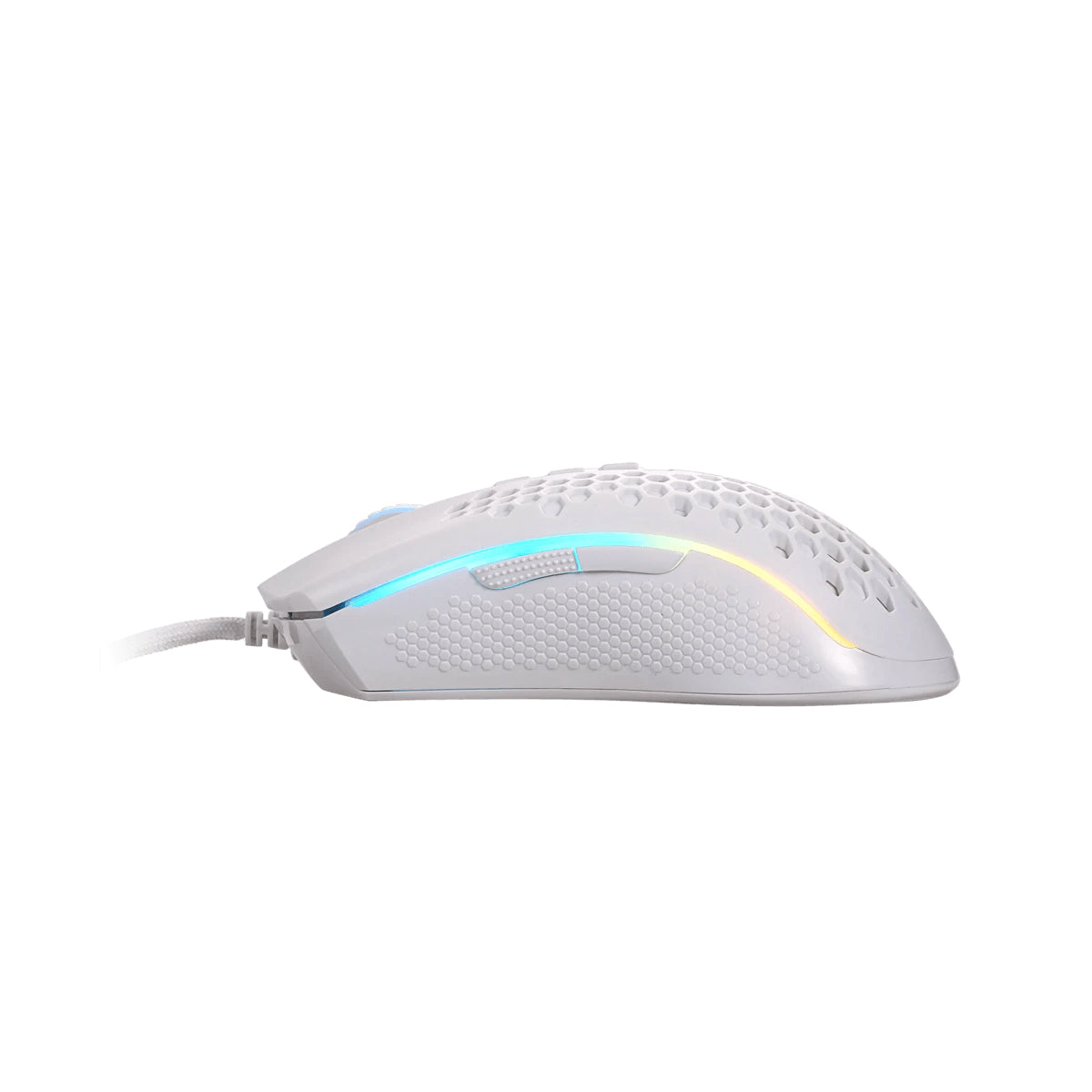 REDRAGON STORM HONEYCOMB RGB GAMING MOUSE FOR BATTLEGROUNDS (M808W-RGB) WHITE - DataBlitz