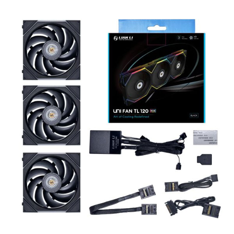 Lian Li Uni Fan TL 120 RGB 120mm Fan Triple Pack With Controller