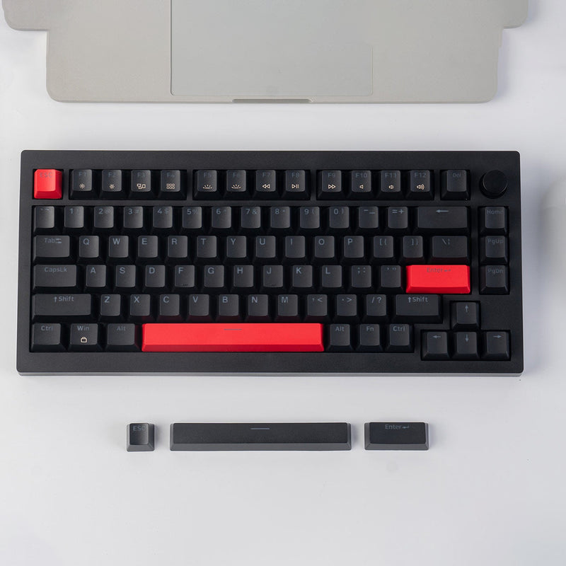 Keychron Lemokey X4 QMK Red Backlight 75% Wired Mechanical Gaming Keyboard - Black-Shine Through Keycap (Brown Switch) (X4-A3)