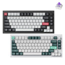 Keychron Q1 HE QMK 75% Fully Assembled Knob RGB Backlight Hot-Swappable Wireless Magnetic Switch Keyboard (Carbon Black, Shell White) (Gateron Double-Rail Magnetic Nebula Switch) (Q1H-M1)