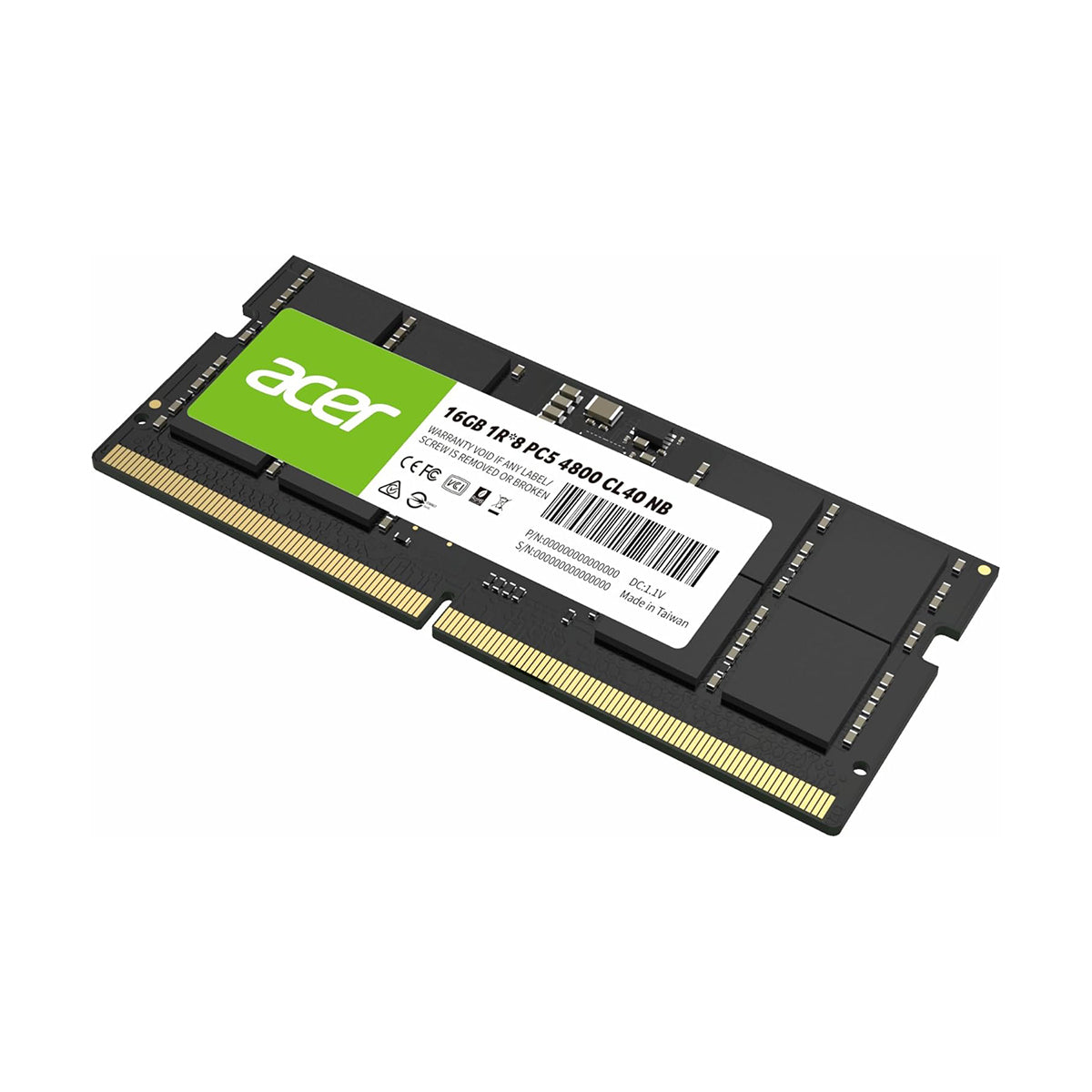 Acer SD200 16GB (1x16GB) 4800MHz CL40 DDR5 SODIMM (BL.9BWWA.412)