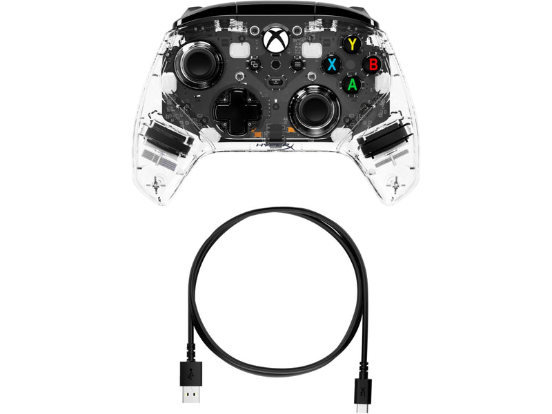 HyperX Clutch Gladiate RGB Wired Gaming Controller w/ Full Body RGB Lighting for Xbox (Clear)
