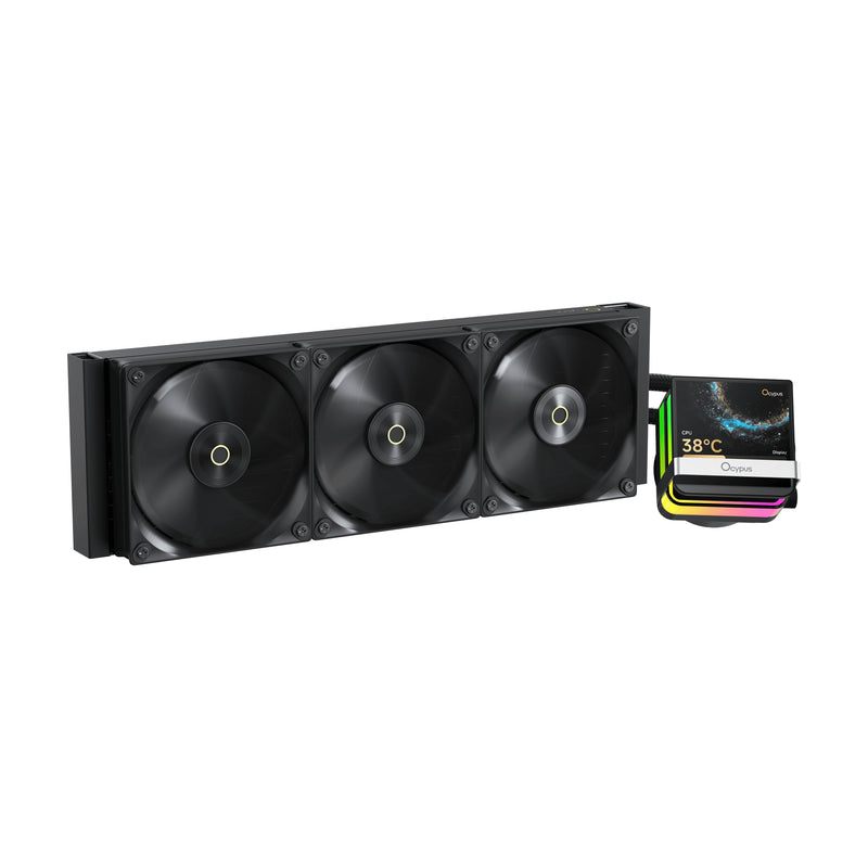 Ocypus Sigma L36 Pro 360mm ARGB AIO Liquid Cooler with 3.5" Square IPS Screen (Black, White)