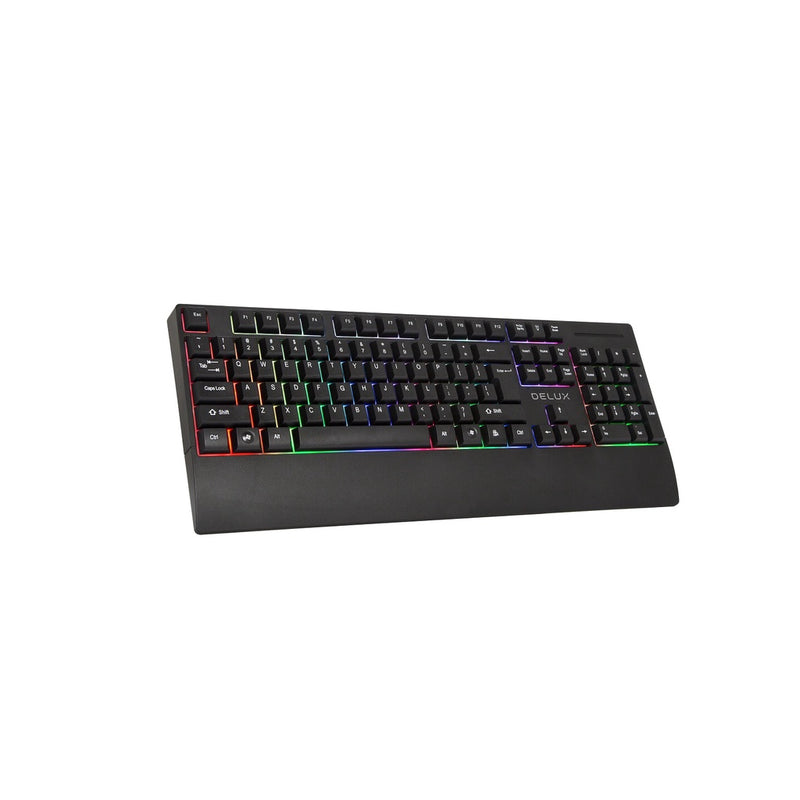 Delux K9852U 104-Keys Membrane Wired Gaming Keyboard