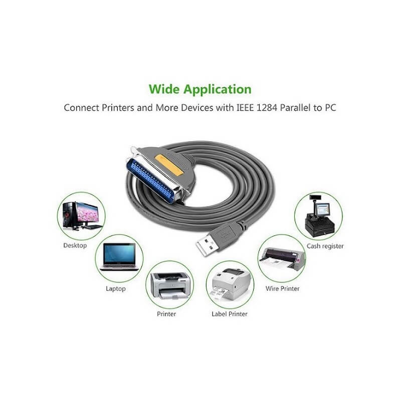 UGreen USB 2.0 A TO CN36/IEEE 1284 Female Parallel Printer Cable - 2m (Black) (CR124/20225)