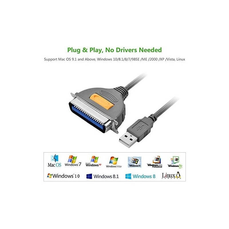 UGreen USB 2.0 A TO CN36/IEEE 1284 Female Parallel Printer Cable - 2m (Black) (CR124/20225)