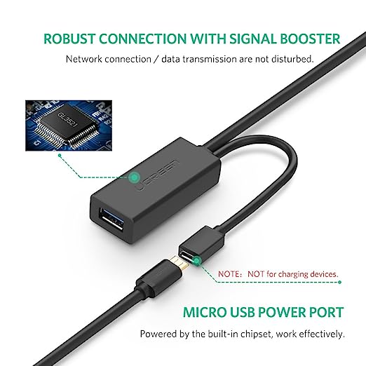 UGreen USB 3.0 Extention Cable - 10m (Black) (US175/20827)