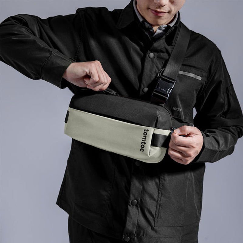 Tomtoc Explorer-T21 Sling Bag With Minimalist EDC Design - Small (Black, Light Gray, Olive Green, Space Grey, Inky Blue) (T21S1D1, T21S1G2, T21S1T1, T21S1G1, T21S1B1)