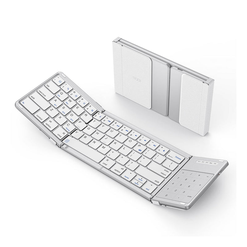 SODI B077T 65 Keys Wireless Foldable Keyboard with Touchpad (Silver)