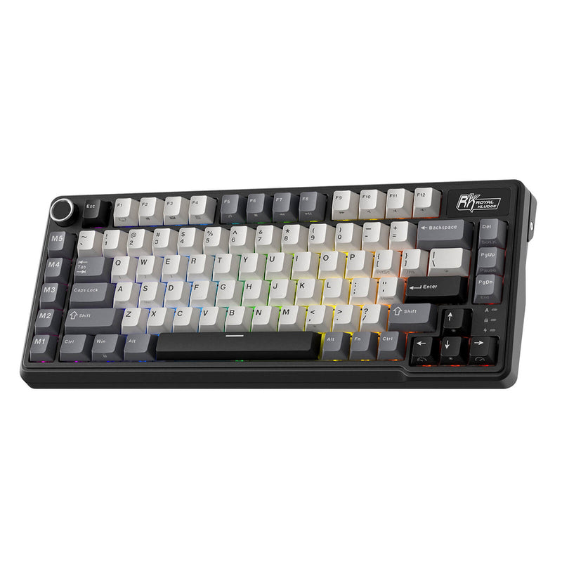 Royal Kludge RK L75 Tri-Mode RGB 85 Keys Hot-Swappable Mechanical Keyboard - Knight Black 